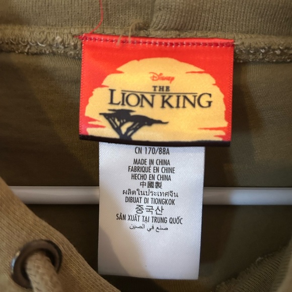 Disney Lion King Olive Green Graphic Hoodie Pullover - Picture 3 of 7